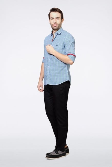 Van Heusen Blue Checks Casual Shirt Van Heusen Blue Checks Casual Shirt