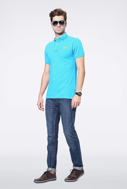 University Of Oxford Aqua Blue Solid Polo T Shirt University Of Oxford Aqua Blue Solid Polo T Shirt