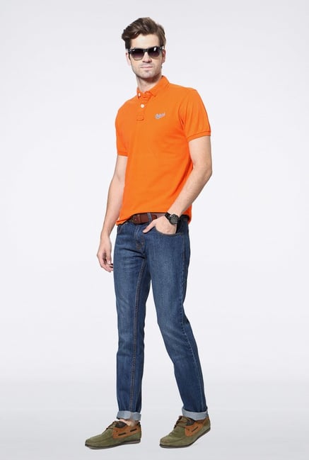 University Of Oxford Orange Solid Polo T Shirt University Of Oxford Orange Solid Polo T Shirt