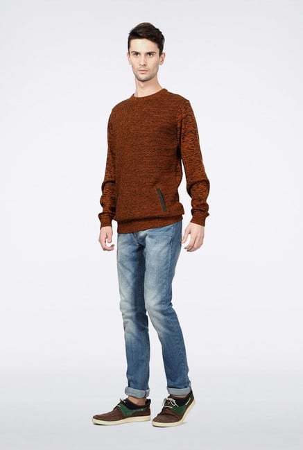 Van Heusen Brown Solid Sweater Van Heusen Brown Solid Sweater