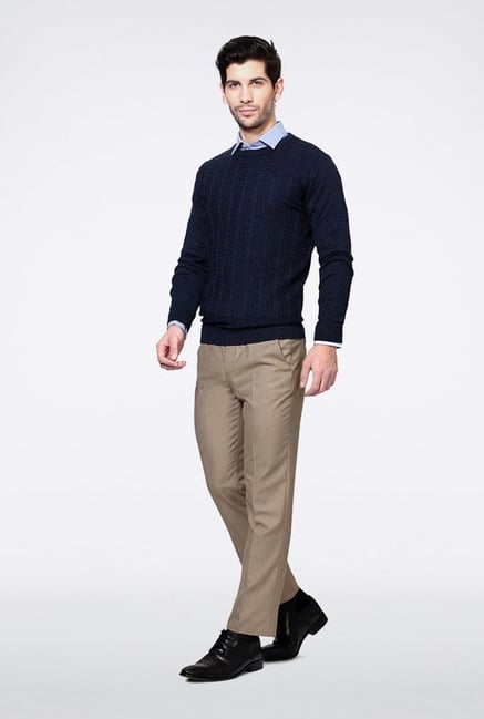 Van Heusen Navy Solid Sweater Van Heusen Navy Solid Sweater