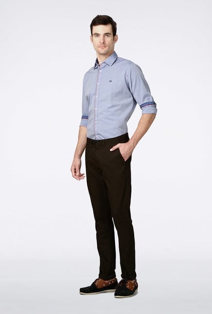 Van Heusen Dark Brown Casual Trousers Van Heusen Dark Brown Casual Trousers