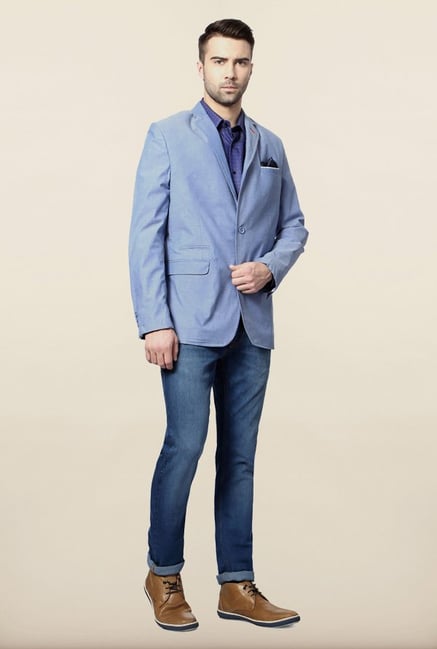Van Heusen Blue Solid Blazer Van Heusen Blue Solid Blazer