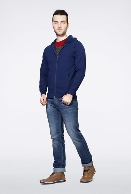 Van Heusen Navy Solid Hoodie Van Heusen Navy Solid Hoodie