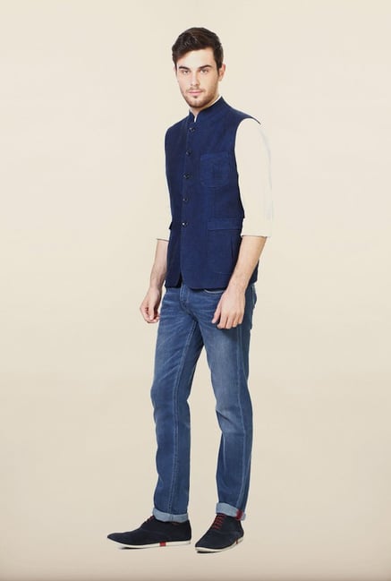 Van Heusen Navy Solid Waistcoat Van Heusen Navy Solid Waistcoat