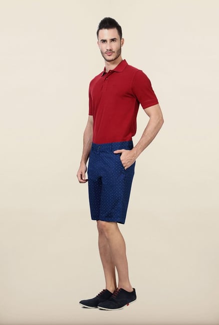 Van Heusen Blue Printed Shorts Van Heusen Blue Printed Shorts