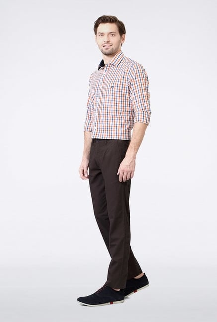 Van Heusen Dark Brown Casual Trousers Van Heusen Dark Brown Casual Trousers