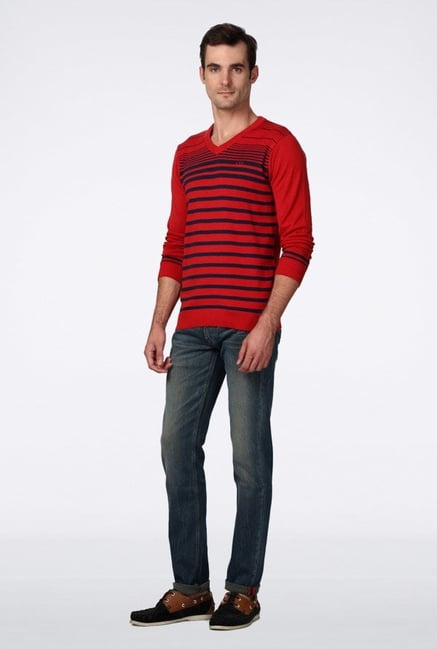 Van Heusen Red Striped Sweater Van Heusen Red Striped Sweater