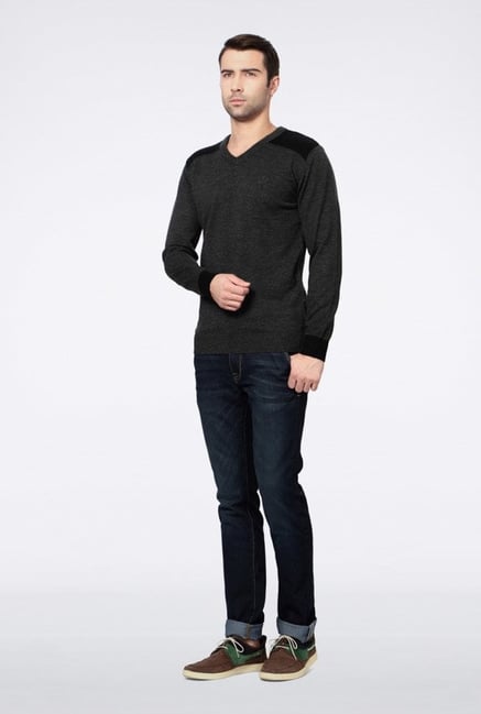 Van Heusen Grey Solid Sweater Van Heusen Grey Solid Sweater