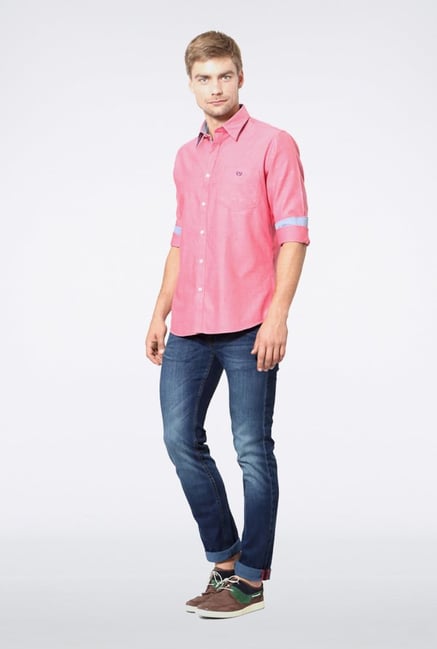 Van Heusen Pink Solid Casual Shirt Van Heusen Pink Solid Casual Shirt
