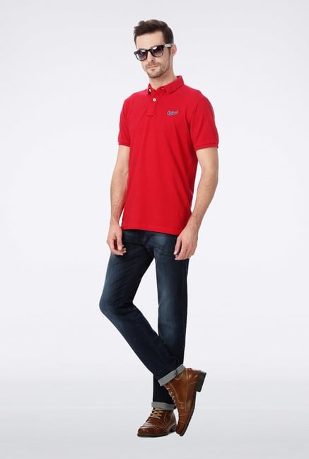 University Of Oxford Red Solid Polo T Shirt University Of Oxford Red Solid Polo T Shirt