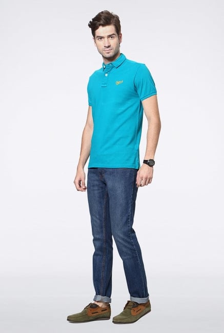 University Of Oxford Blue Solid Polo T Shirt University Of Oxford Blue Solid Polo T Shirt