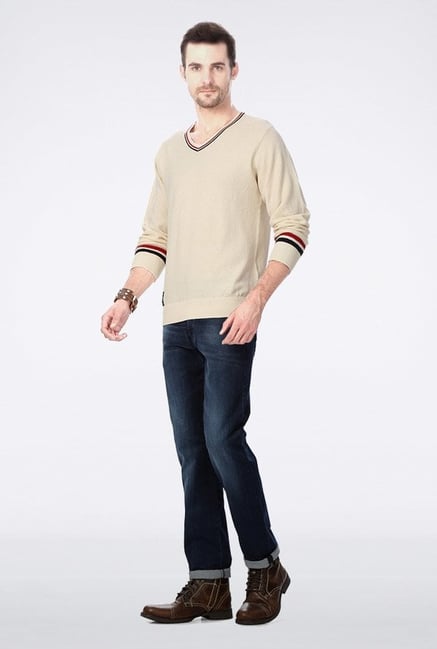 University Of Oxford Cream Solid Sweater University Of Oxford Cream Solid Sweater