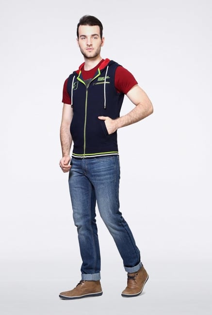 Van Heusen Navy Solid Hoodie Van Heusen Navy Solid Hoodie