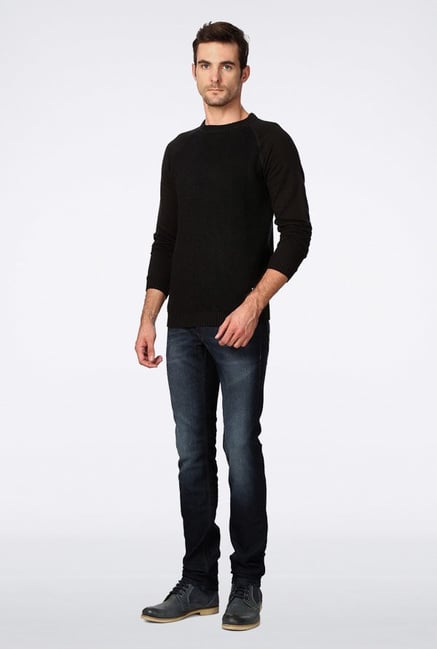 Van Heusen Black Solid Sweater Van Heusen Black Solid Sweater