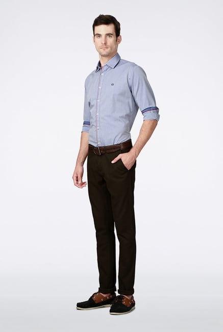 Van Heusen Blue Solid Casual Shirt Van Heusen Blue Solid Casual Shirt