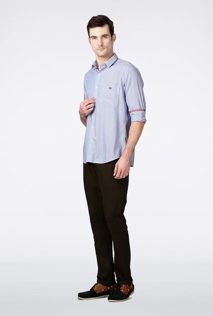 Van Heusen Blue Pin Striped Casual Shirt Van Heusen Blue Pin Striped Casual Shirt