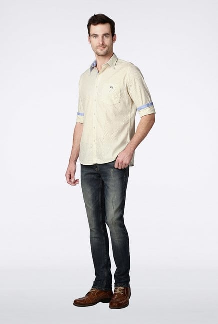 Van Heusen White Printed Casual Shirt Van Heusen White Printed Casual Shirt