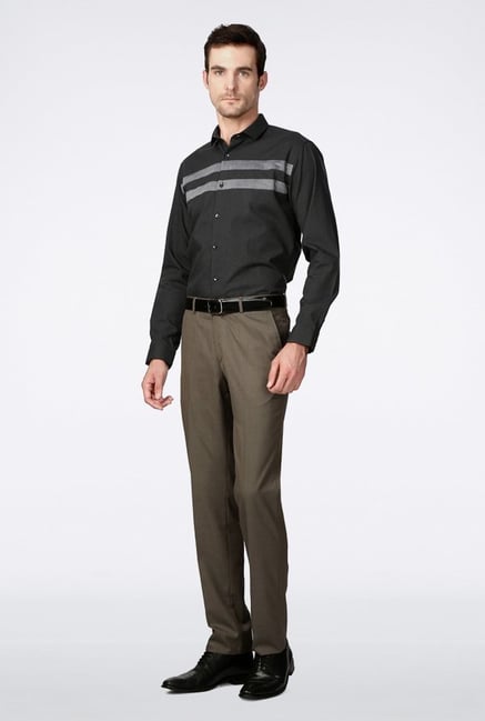 Van Heusen Grey Solid Casual Shirt Van Heusen Grey Solid Casual Shirt