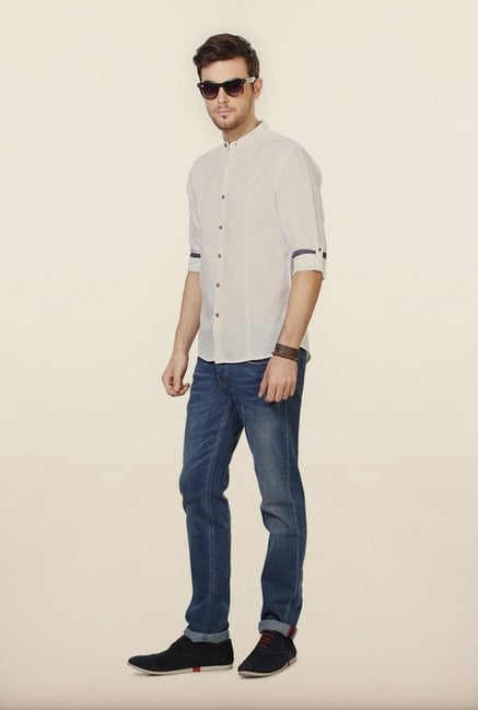 People White Solid Casual Shirt People White Solid Casual Shirt