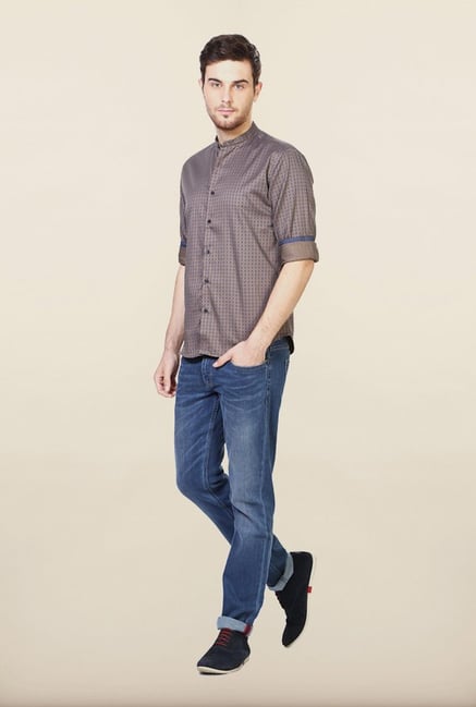 Van Heusen Brown Printed Casual Shirt Van Heusen Brown Printed Casual Shirt