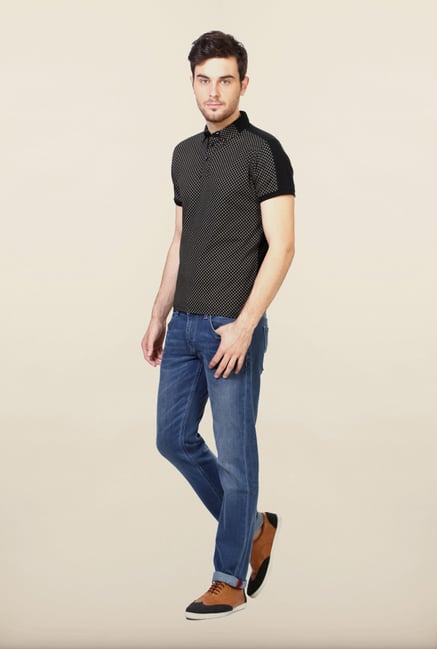 Van Heusen Black Solid Polo T Shirt Van Heusen Black Solid Polo T Shirt