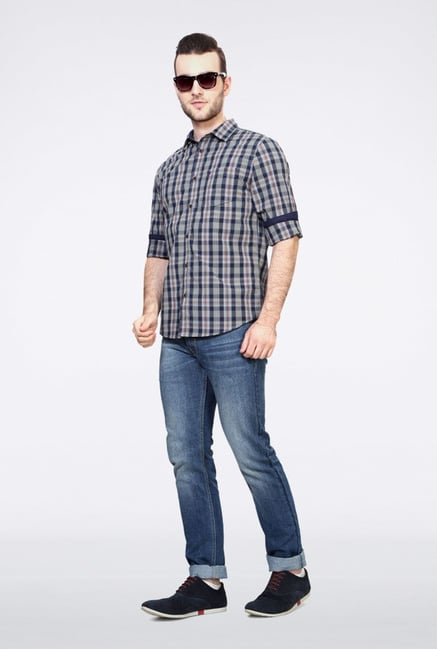 People Grey Checks Casual Shirt People Grey Checks Casual Shirt