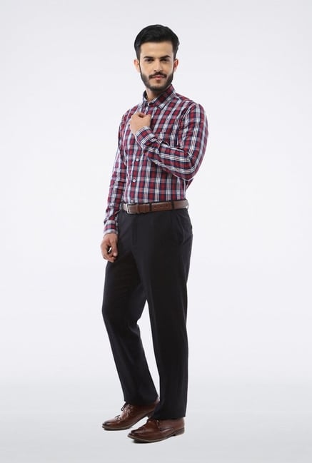 Van Heusen Red Checks Casual Shirt Van Heusen Red Checks Casual Shirt