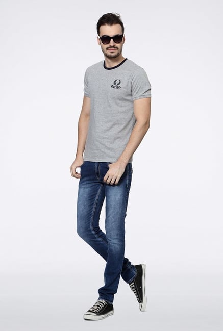 University Of Oxford Grey Solid Crew T Shirt University Of Oxford Grey Solid Crew T Shirt