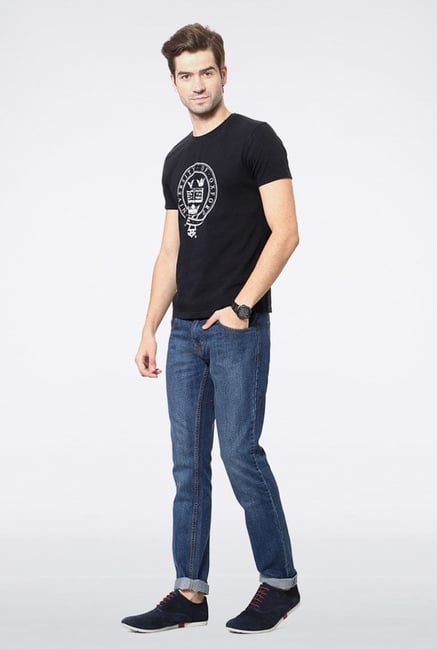 University Of Oxford Black Printed Crew T Shirt University Of Oxford Black Printed Crew T Shirt