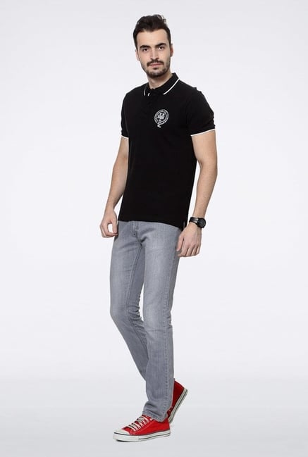 University Of Oxford Black Solid Polo T Shirt University Of Oxford Black Solid Polo T Shirt
