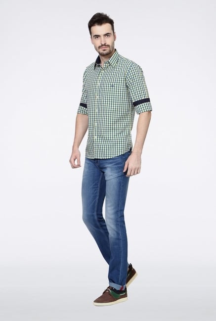 Van Heusen Green Checks Casual Shirt Van Heusen Green Checks Casual Shirt