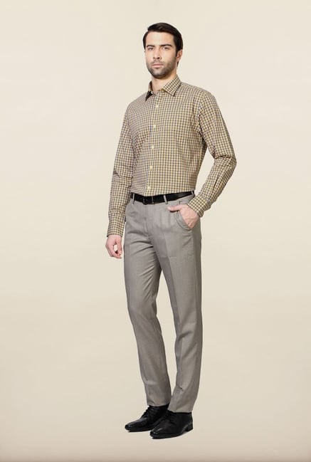 Peter England Yellow Checks Formal Shirt Peter England Yellow Checks Formal Shirt