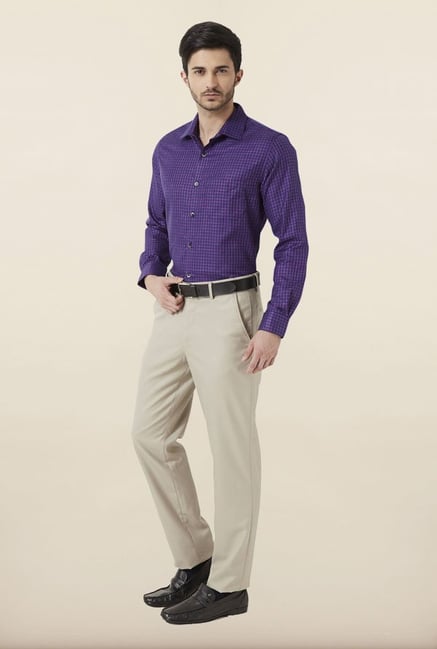 Peter England Blue Checks Formal Shirt Peter England Blue Checks Formal Shirt