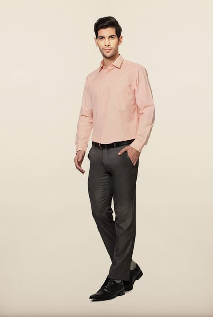 Peter England Orange Checks Formal Shirt Peter England Orange Checks Formal Shirt