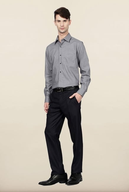 Peter England Grey Checks Formal Shirt Peter England Grey Checks Formal Shirt