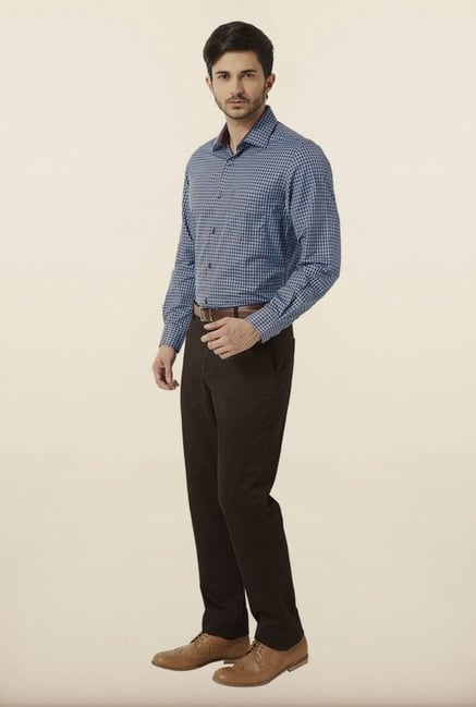 Peter England Blue Checks Formal Shirt Peter England Blue Checks Formal Shirt