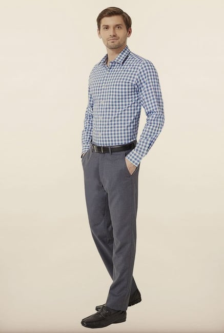 Peter England Blue Checks Formal Shirt Peter England Blue Checks Formal Shirt