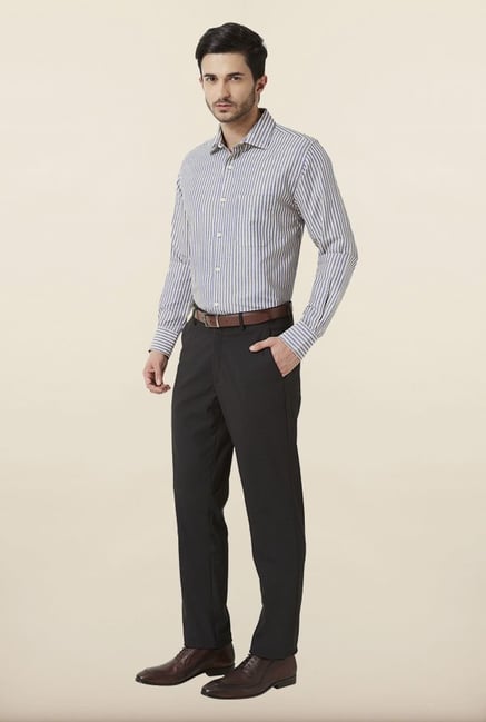Peter England Blue Striped Formal Shirt Peter England Blue Striped Formal Shirt