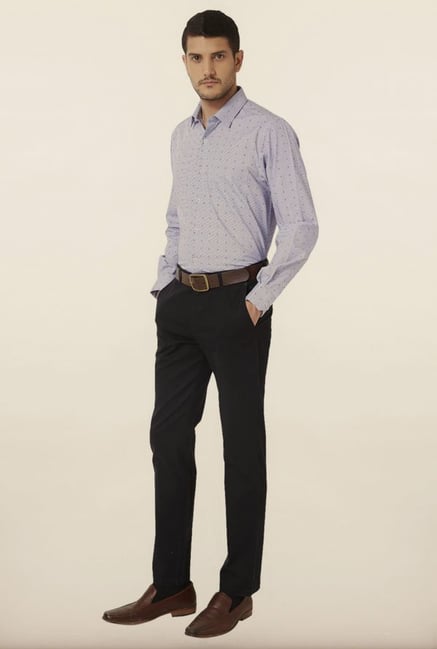 Peter England Blue Printed Formal Shirt Peter England Blue Printed Formal Shirt