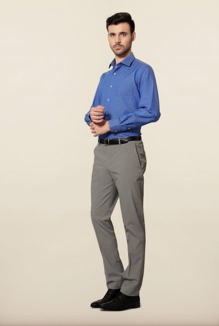 Van Heusen Blue Printed Formal Shirt Van Heusen Blue Printed Formal Shirt