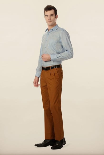 Peter England Blue Cotton Formal Shirt Peter England Blue Cotton Formal Shirt