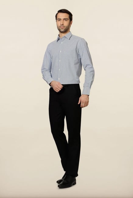 Peter England Blue Checks Formal Shirt Peter England Blue Checks Formal Shirt