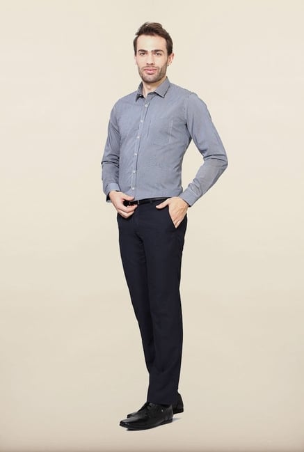 Van Heusen Navy Striped Formal Shirt Van Heusen Navy Striped Formal Shirt