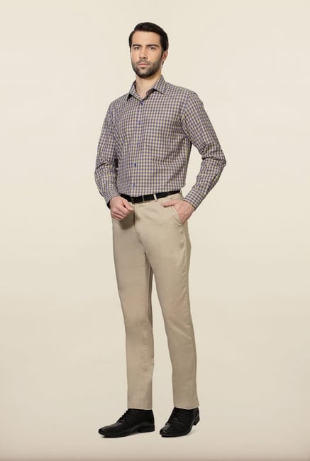 Peter England Blue & Olive Checks Formal Shirt Peter England Blue & Olive Checks Formal Shirt