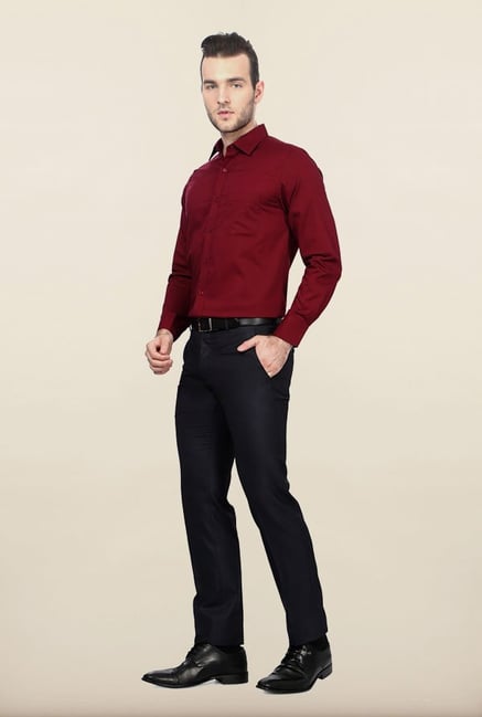 Peter England Maroon Formal Shirt Peter England Maroon Formal Shirt