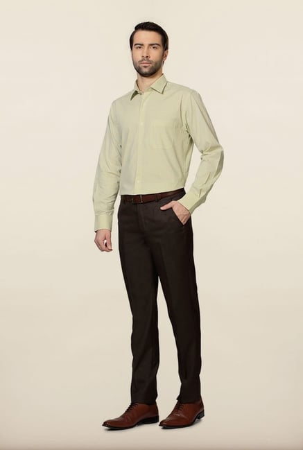 Peter England Yellow Checks Formal Shirt Peter England Yellow Checks Formal Shirt
