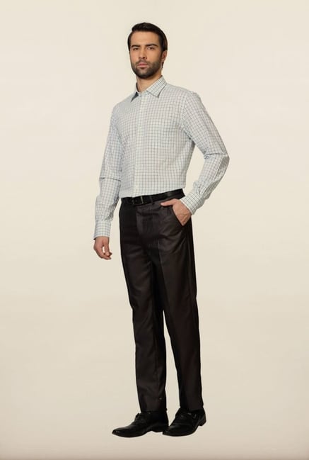 Peter England White Checks Formal Shirt Peter England White Checks Formal Shirt