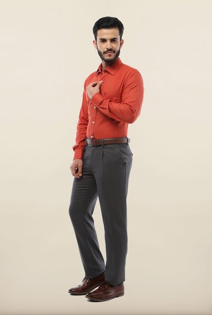 Allen Solly Orange Formal Shirt Allen Solly Orange Formal Shirt