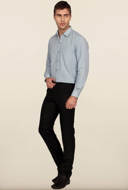 Peter England Blue Checks Formal Shirt Peter England Blue Checks Formal Shirt